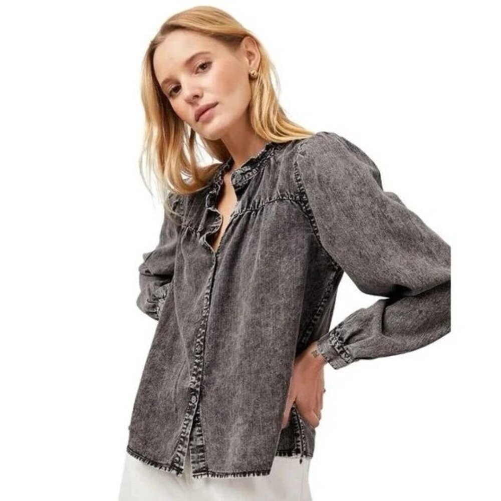 Camille Ruffle Neck Shirt - Picture 4 of 9